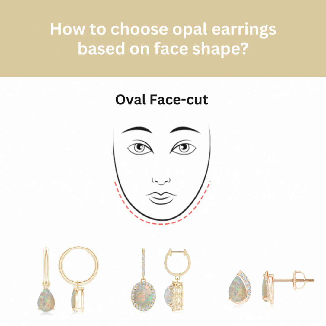 opal earrings based on face cut