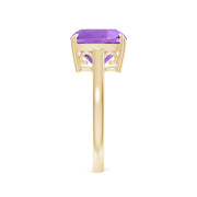 Classic Solitaire Cushion Amethyst Cocktail Ring