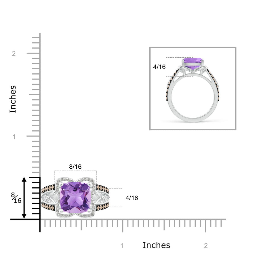 Cushion Amethyst Celtic Knot Cocktail Ring