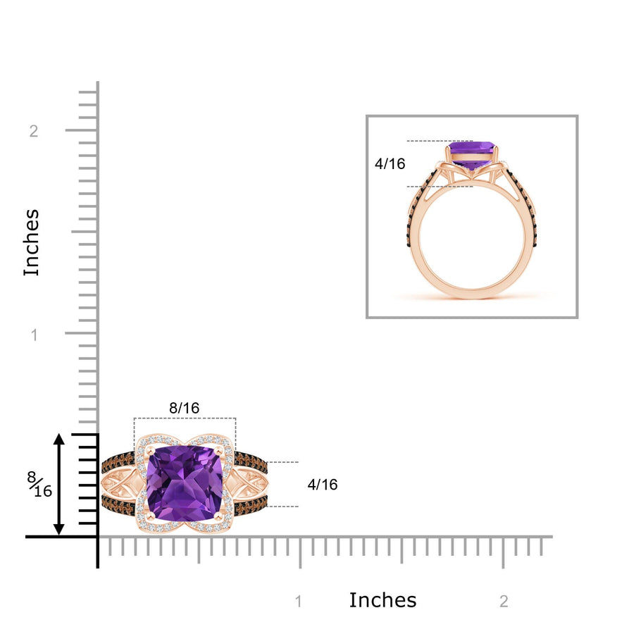 Cushion Amethyst Celtic Knot Cocktail Ring