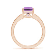 Octagonal Amethyst Cocktail Ring with Diamonds