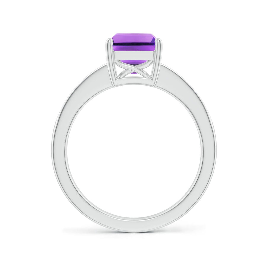 Octagonal Amethyst Cocktail Ring with Diamonds