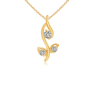 Classic Natural Diamond Leaf and Vine Pendant